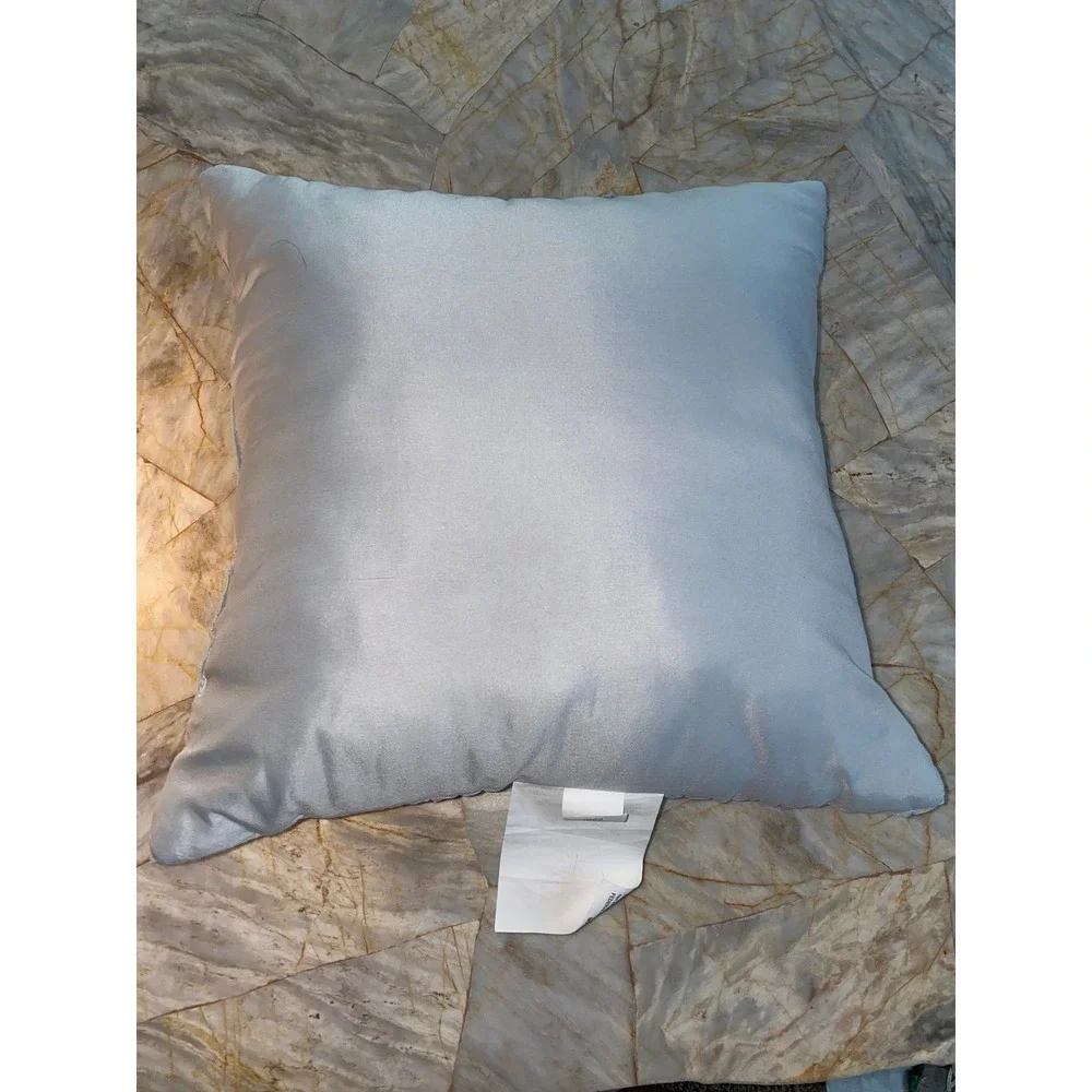 E&E Co. Ltd. Light Blue Pleated Basketweave Square Decorative Throw Pillow 16x16